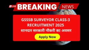 GSSSB Surveyor Class-3 Recruitment 2025 शानदार सरकारी नौकरी का अवसर