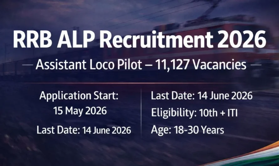 RRB ALP Recruitment 2026: 11,127 असिस्टेंट लोको पायलट पदों के लिए आवेदन शुरू होने वाला है