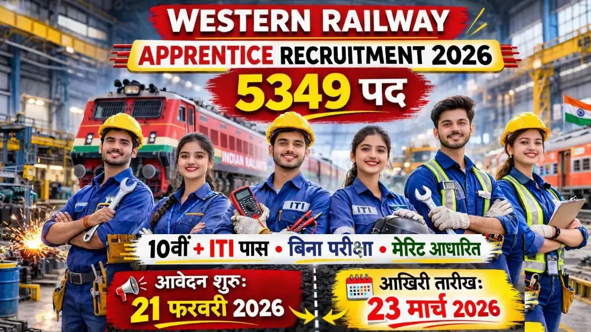 Western Railway Apprentice Recruitment 2026 5349 posts official notification